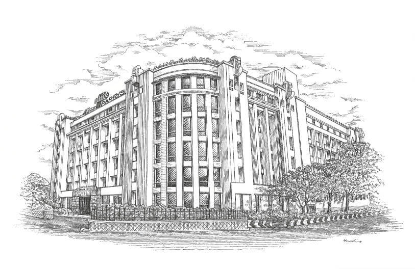 Illustration of Dare House Building - Murugappa Group